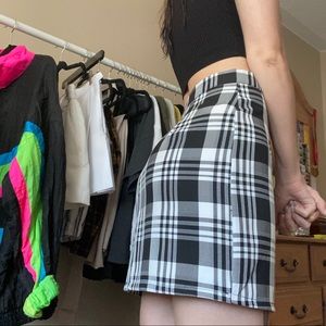 Plaid A-line Mini Skirt